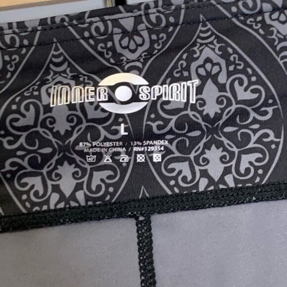 INNER SPIRIT Womens Yoga Active Leggings Size L Gray Charcoal - Picture 8 of 14